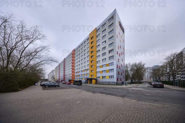 High-rise buildings, residential buildings, residential silos, facade, windows, car park with