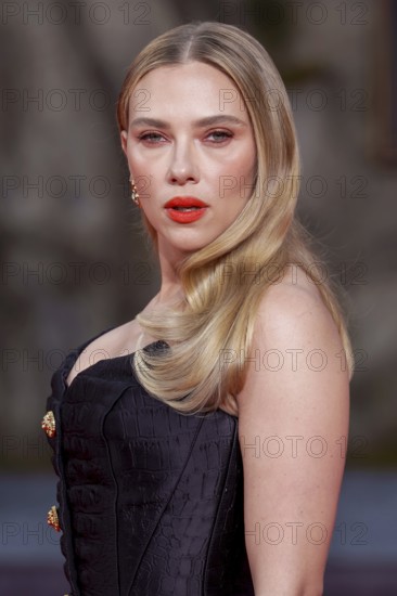 Scarlett Johansson at the German premiere of the adventure film Jurassic World, the rebirth at