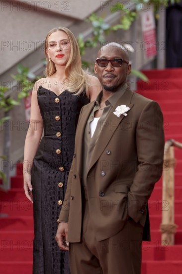 Scarlett Johansson and Mahershala Ali at the German premiere of the adventure film Jurassic World: