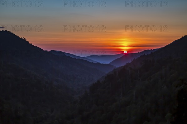 View from the Ben Morton Overlook on Hwy 441 Newfound Gap Road on the Tennessee side of the Great