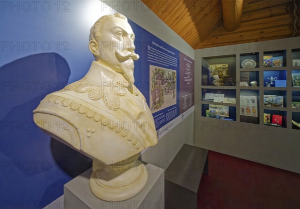 Bust of the Swedish King Gustav II Adolf, interior view, Lützen Museum 1632 to commemorate the