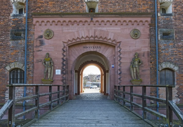 Germersheim Fortress, royal Bavarian fortress, Ludwigstor, gate building, inside of the gate,