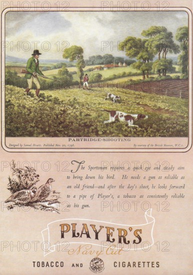 Player's Navy cut Partridge shooting tobacco and cigarettes advert advertising in Country Life