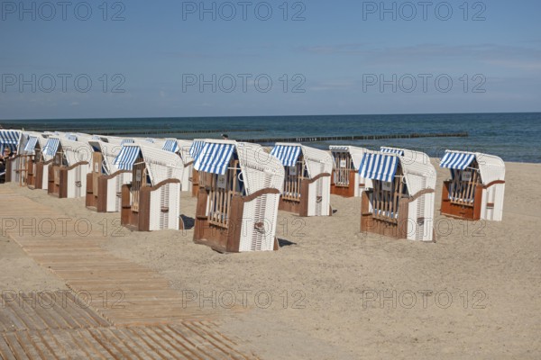 Beach chairs, beach, Baltic Sea, Baltic seaside resort, Kühlungsborn, Rostock district,