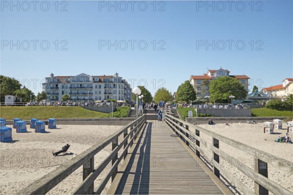 Pier, beach, Kühlunsborn Ost, Baltic Sea, Baltic seaside resort, Kühlungsborn, Rostock district,