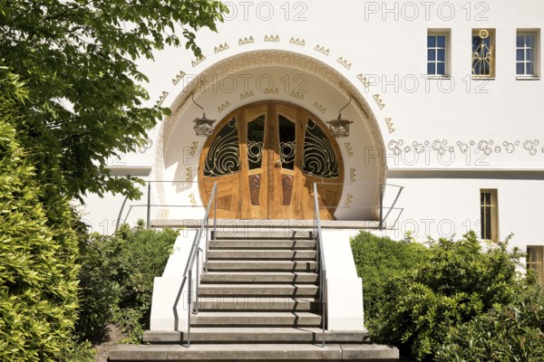 Entrance, Great House Glückert by Joseph Maria Olbrich, Mathildenhöhe, UNESCO World Heritage Site,