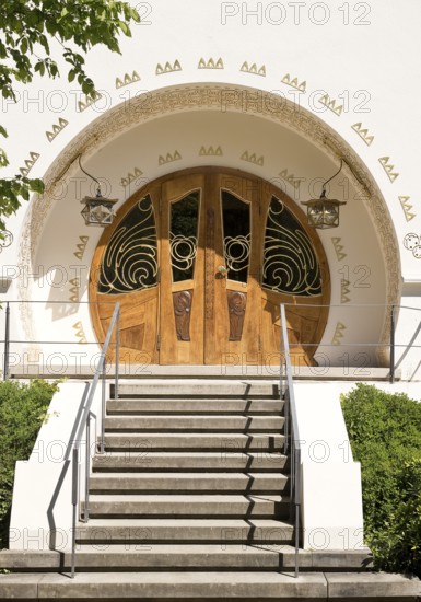 Entrance, Great House Glückert by Joseph Maria Olbrich, Mathildenhöhe, UNESCO World Heritage Site,