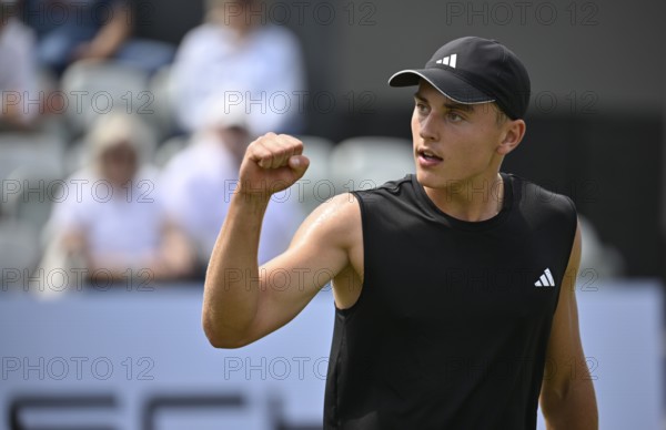 Justin Engel GER Cheers Emotion Gesture Gesture Tennis, ATP 250, BOSS Open 2025, Stuttgart,