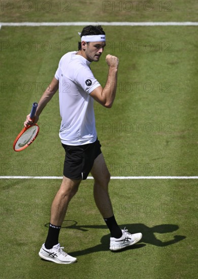 Taylor Fritz USA Cheering Emotion Gesture Gesture Tennis, ATP 250, BOSS Open 2025, Stuttgart,