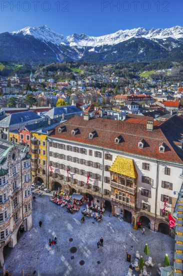 Herzog-Friedrich-Strasse in the historic city centre with the Golden Roof in front of the North