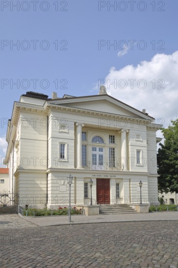 Neoclassical Carl-Maria-Von-Weber Theatre, Opera House, Schlossstraße, Bernburg, Saxony-Anhalt,