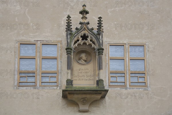 Memorial to Martin Luther, relief, inner courtyard, Augusteum, Luther House, Luther city