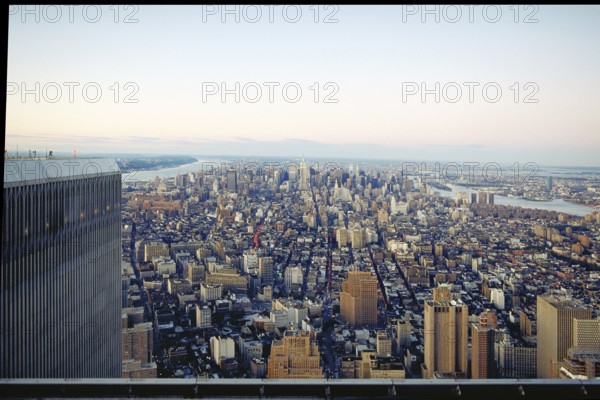 View in uptown direction from the Worl Trade Centre, on the left a tower of the Twin Towers,