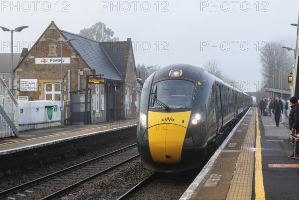 Great Western Railway GWR British Rail Class 800 Intercity Express Train locomotive, Pewsey railway