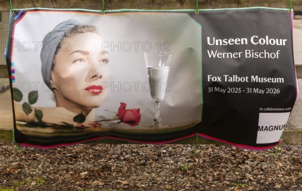 Poster advertising photography exhibition 'Unseen Colour', Werner Bischof, Fox Talbot museum,