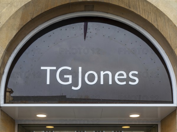 TG Jones shop store sign, Chippenham, Wiltshire, England, UK formerly WH Smith