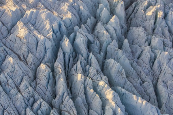 Aerial view of Ice sheet in Greenland, Arctic landscape, frozen wilderness, glaciers and