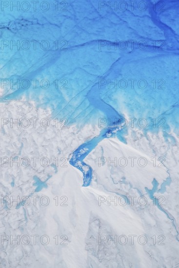 Aerial view of surface lakes (glacial/proglacial lakes) and Glacial rivers, climate change, global