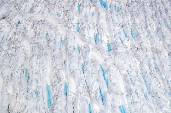 Aerial view of meltwater on the Greenland ice sheet, Arctic landscape, frozen wilderness, glaciers