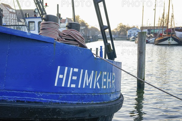 The HEIMKEHR piling boat, built in 1901, is now moored in the museum port of the Hanseatic City of