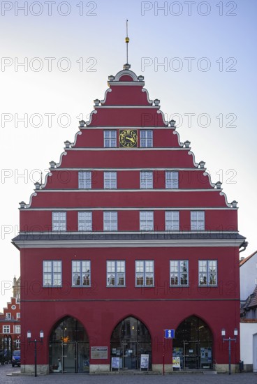 Historic Town Hall on the Market Square of the Hanseatic City of Greifswald, Mecklenburg-Western