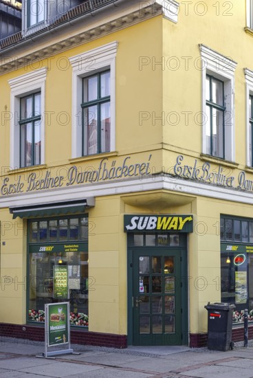Branch of the US fast food chain Subway in the historic building of the First Berlin Steam Bakery