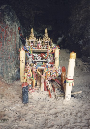 Wooden penises in a shrine on a beach in Krabi. In Thailand, the phallus (penis) is a symbol of