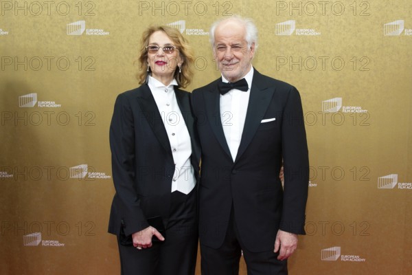 Toni Servillo with woman Manuela Lamanna, EUROPEAN FILM AWARDS Berlin 2026, photo call at the House