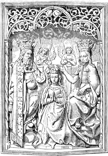 Coronation of Mary or Virgin Mary, relief by Veit Stoss (1447-1533) sculptor and painter,