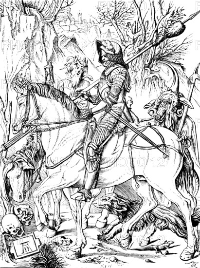 Knight, Death and the Devil or Knight defies Death and the Devil, after an engraving (1513) by