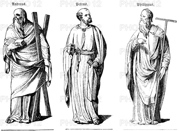 Apostle figures (1507-1517) from St Sebald's tomb in Nuremberg, St Sebald's Church, bronze figures,
