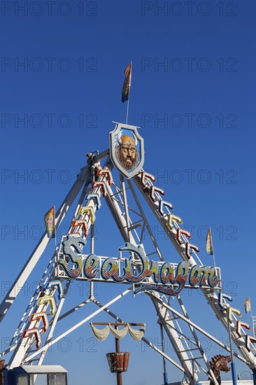 Sea Dragon amusement ride at Fun Show traveling amusement ride park, Old Port of Montreal, Quebec,