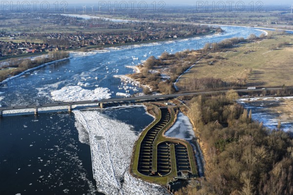 Geesthacht, Elbe bridge, dam, water regulation, Elbe, federal road, B, 404, toll bypass, water,
