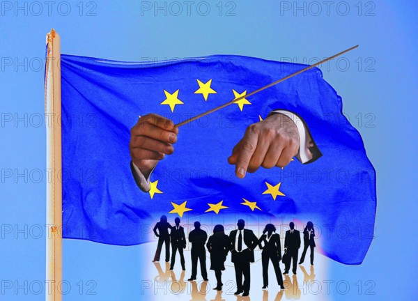 Symbolic picture of who conducts the EU, leadership, boss or boss, resistance against USA and mafia
