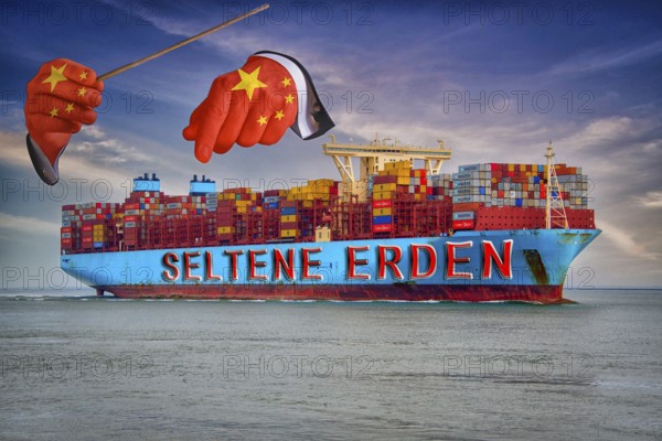 Symbolic image, conductor from China, export rare earths, Germany, EU, European Union,