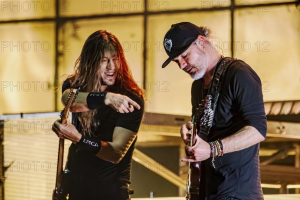Guitarists Mark Jansen and Isaac Delahaye from Epica, live on Arcane Dimensions Tour 2026 at Zenith