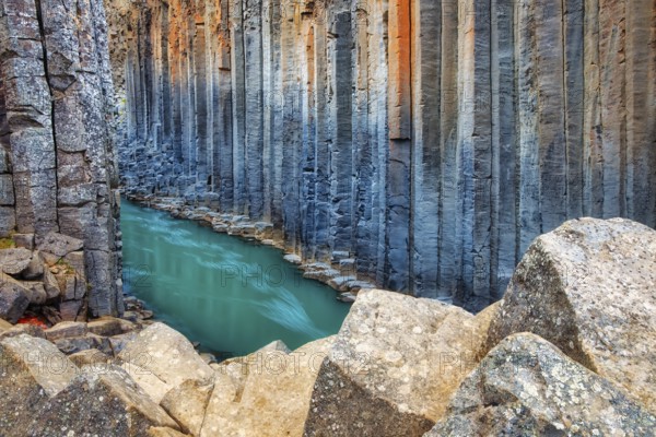 Stuðlagil Canyon, basalt columns along the Jökulsá á Dal River (also known as Jökla), Jökuldalur