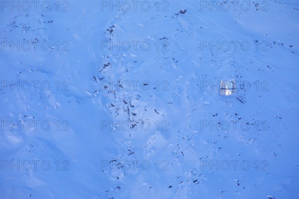 Winter morning at Monte Rosa Hut (2, 883?m), alpine refuge in the Pennine Alps on the