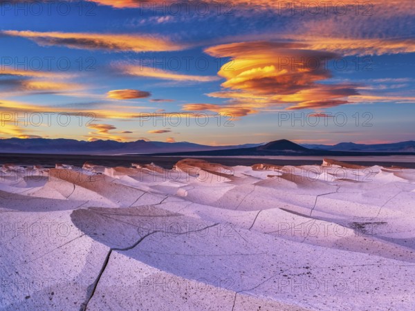Campo Piedra Pómez, spectacular cloud formations at sunset, El Peñón, La Puna, Catamarca Province,