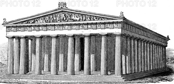 Parthenon, temple of the city goddess Athena Parthenos, Acropolis Athens, frieze, columns, metopes,