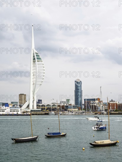 Portsmouth Harbour over Spinnaker Tower, Portsmouth, Gosport, England, United Kingdom
