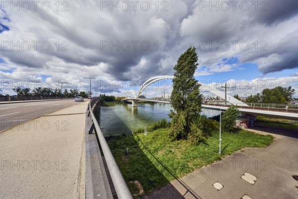 Europe bridge, car and pedestrian bridges, Beatus Rhenanus bridge, pedestrian and tram bridge,