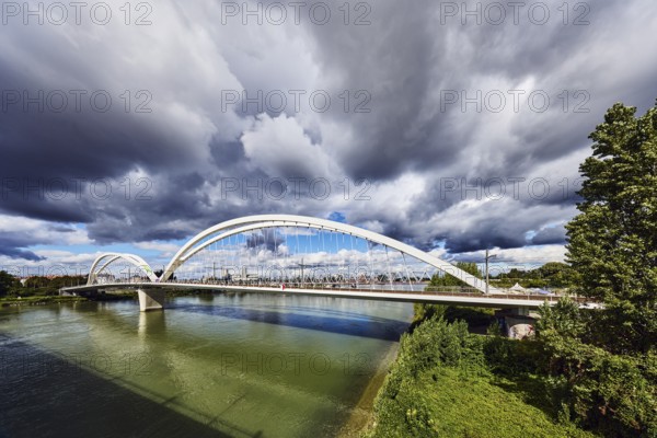 Beatus-Rhenanus bridge, pedestrian and tram bridge, architect Marc Barani, Rhine river, border