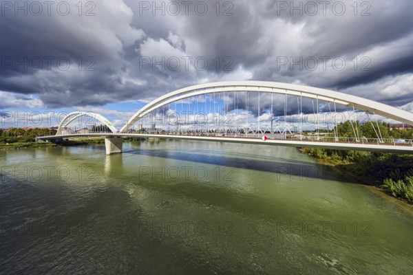 Beatus-Rhenanus bridge, pedestrian and tram bridge, architect Marc Barani, Rhine river, border