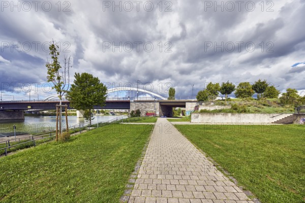 Beatus-Rhenanus bridge, pedestrian and tram bridge, architect Marc Barani, Rhine river, border