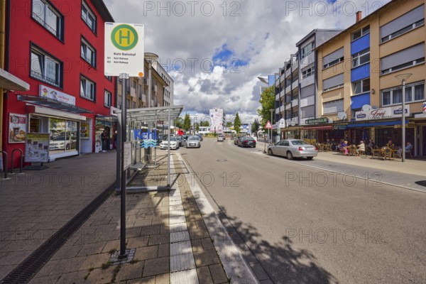 Bus stop Kehl station, bus shelters, general architecture, houses, row of houses, residential