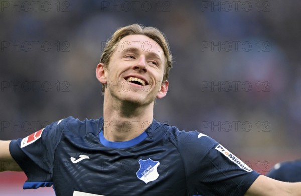 Goal celebration Wouter Burger TSG 1899 Hoffenheim (18) PreZero Arena, Sinsheim, Baden-Württemberg,