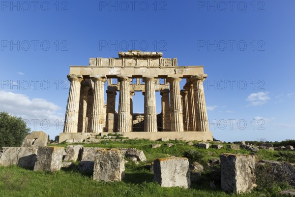 Temple E, Temple of Hera in the ancient Greek city of Selinunte, acropolis, Doric style,