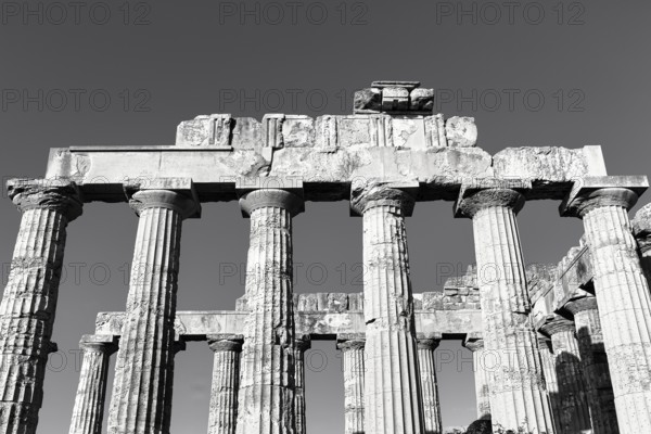 Temple E, Temple of Hera in the ancient Greek city of Selinunte, acropolis, Doric style,