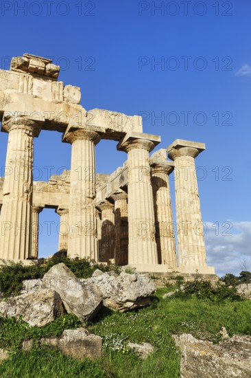 Temple E, Temple of Hera in the ancient Greek city of Selinunte, detail, acropolis, Doric style,
